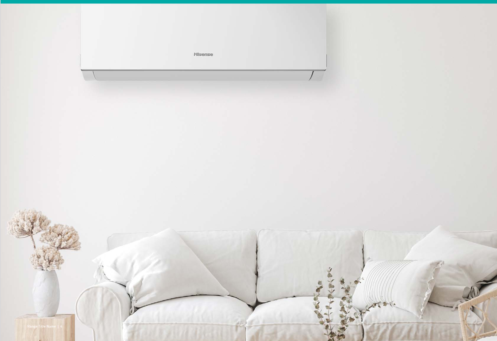 Hisense J Series split system air conditioner installed in a living room